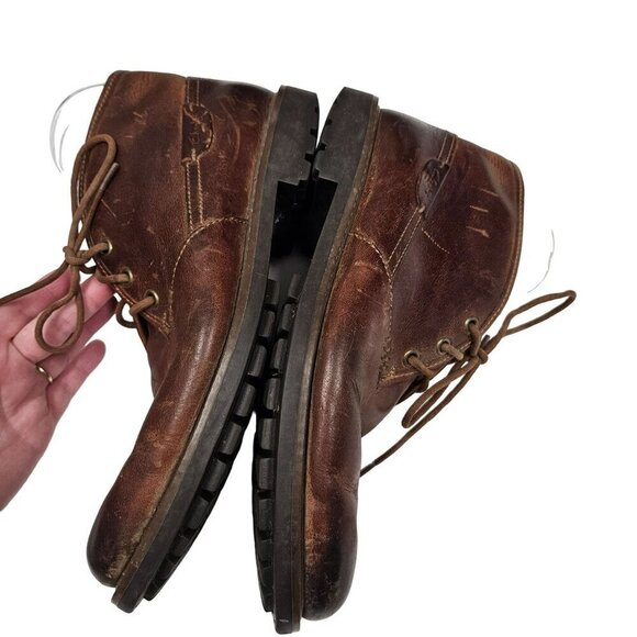 Clarks Mens Brown Leather Lace-Up Chukka Boots Size 9 M - Picture 8 of 13